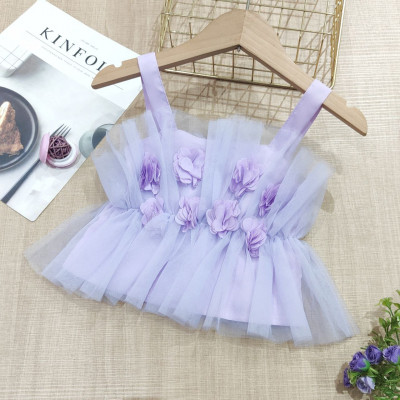tops girls petal flower tutu violet CHN 38 (013006 S) - atasan anak perempuan (ONLY 3PCS)